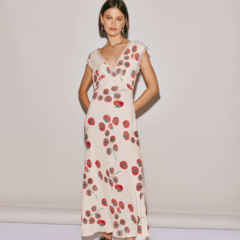 Tomato print maxi dress
